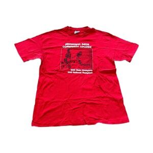 Vintage Mississippi Delta Shirt Mens XL Community College Red Cotton 90s‎